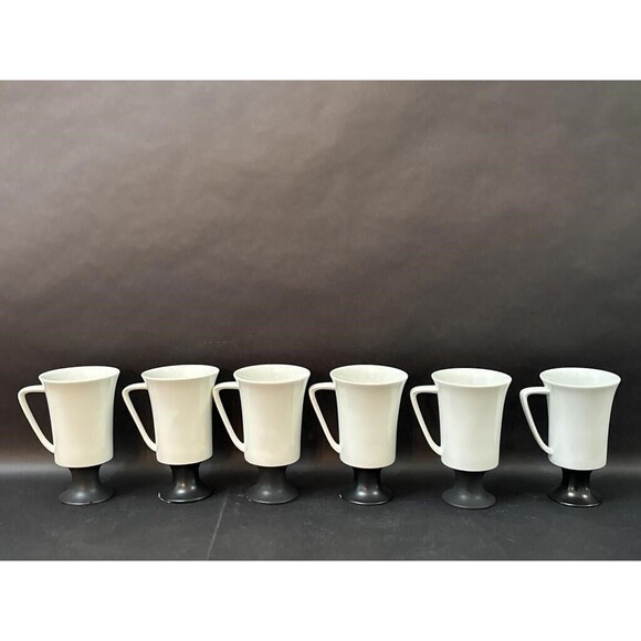 Vintage 6pc Landmark Pedestal Mugs Fine Seyei China Made in Japan 5.5" Pre-Owned - Picture 4 of 8